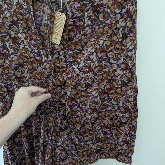 Natural Life Sage Floral Tiered Maxi Dress L/XL - Picture 11 of 11